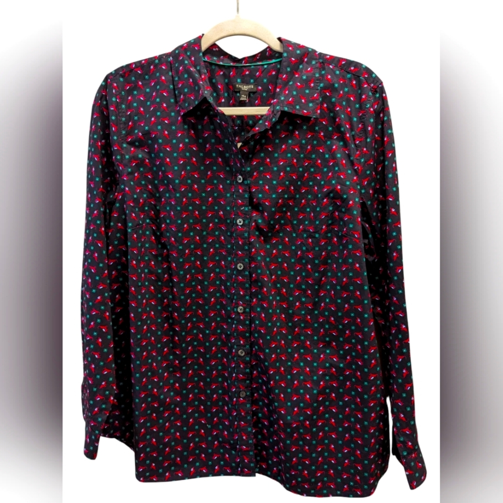 Talbot's Petites Elephant theme Blouse - size P/XL